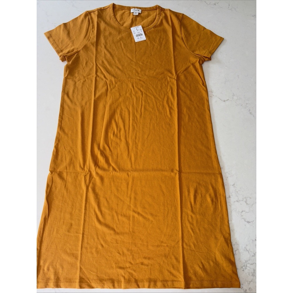 AO421 J CREW T-Shirt dress Women's XS Rough Amber Crewneck Short Sleeve NWT